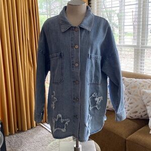 Beautiful Arula Denim Star Jacket - Size XL